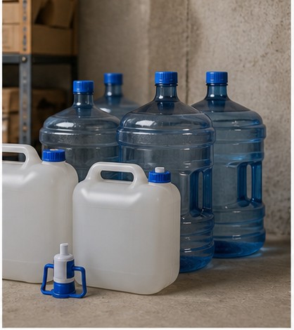 Emergency food storage context without brand marks